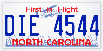 NC license plate DIE4544