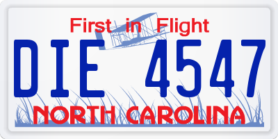 NC license plate DIE4547