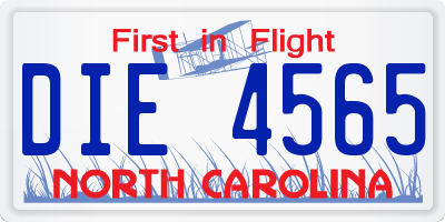 NC license plate DIE4565
