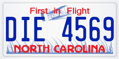 NC license plate DIE4569