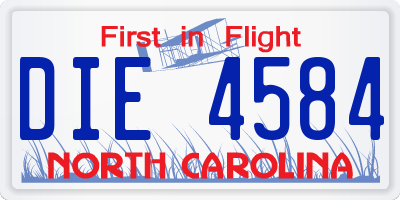NC license plate DIE4584
