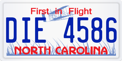 NC license plate DIE4586
