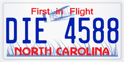 NC license plate DIE4588