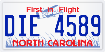 NC license plate DIE4589