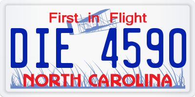 NC license plate DIE4590