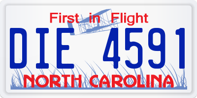 NC license plate DIE4591