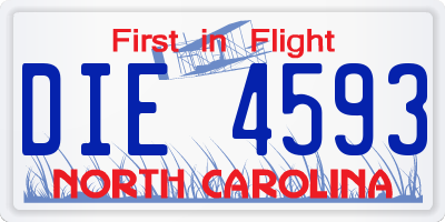 NC license plate DIE4593