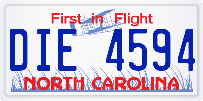 NC license plate DIE4594