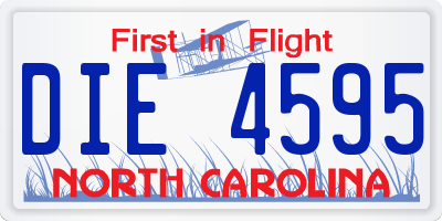 NC license plate DIE4595