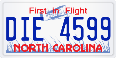 NC license plate DIE4599