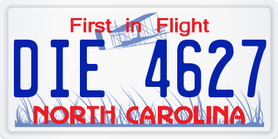 NC license plate DIE4627