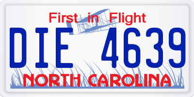 NC license plate DIE4639
