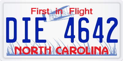 NC license plate DIE4642