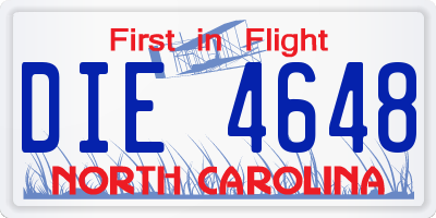 NC license plate DIE4648