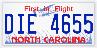 NC license plate DIE4655