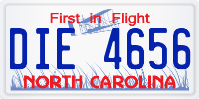 NC license plate DIE4656