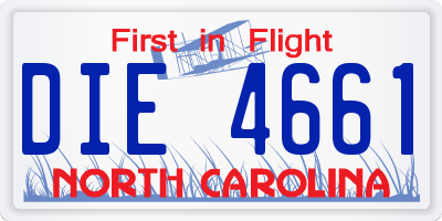 NC license plate DIE4661