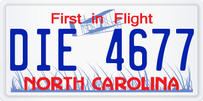 NC license plate DIE4677