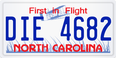 NC license plate DIE4682
