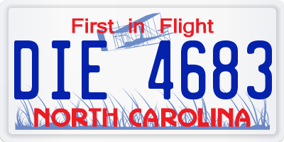 NC license plate DIE4683