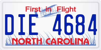 NC license plate DIE4684