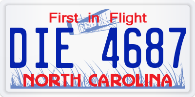 NC license plate DIE4687