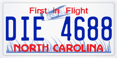 NC license plate DIE4688