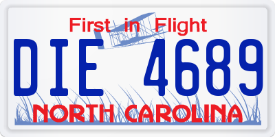 NC license plate DIE4689