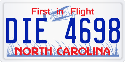 NC license plate DIE4698