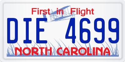NC license plate DIE4699