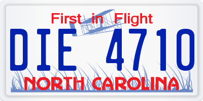 NC license plate DIE4710