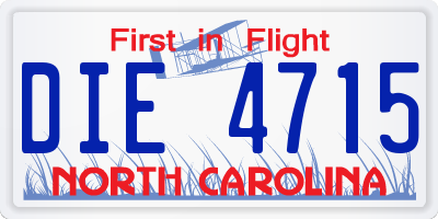 NC license plate DIE4715