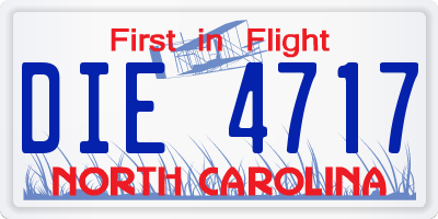 NC license plate DIE4717