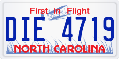 NC license plate DIE4719