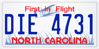NC license plate DIE4731