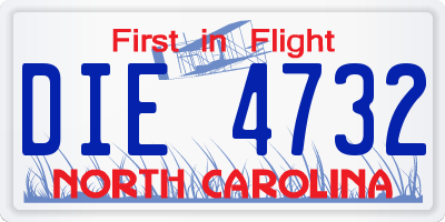 NC license plate DIE4732