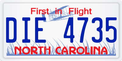 NC license plate DIE4735