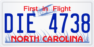 NC license plate DIE4738