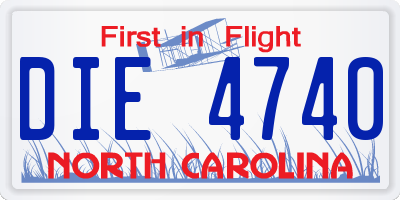 NC license plate DIE4740