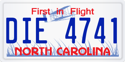 NC license plate DIE4741