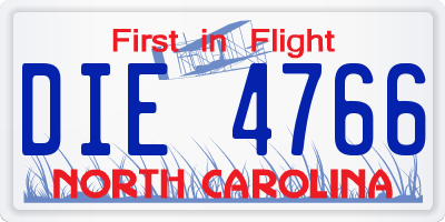 NC license plate DIE4766