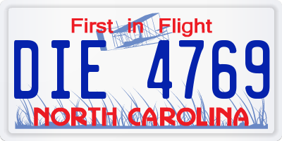 NC license plate DIE4769