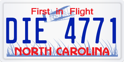 NC license plate DIE4771