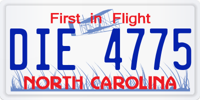 NC license plate DIE4775