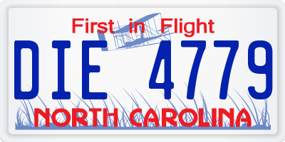 NC license plate DIE4779