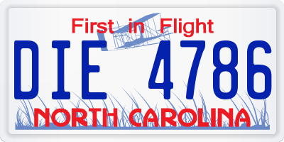 NC license plate DIE4786