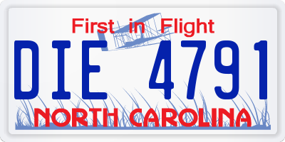 NC license plate DIE4791