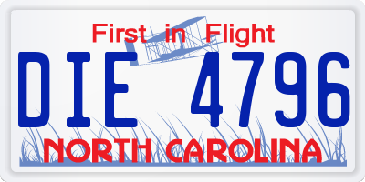 NC license plate DIE4796
