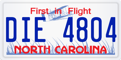 NC license plate DIE4804