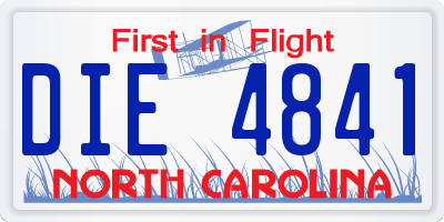 NC license plate DIE4841